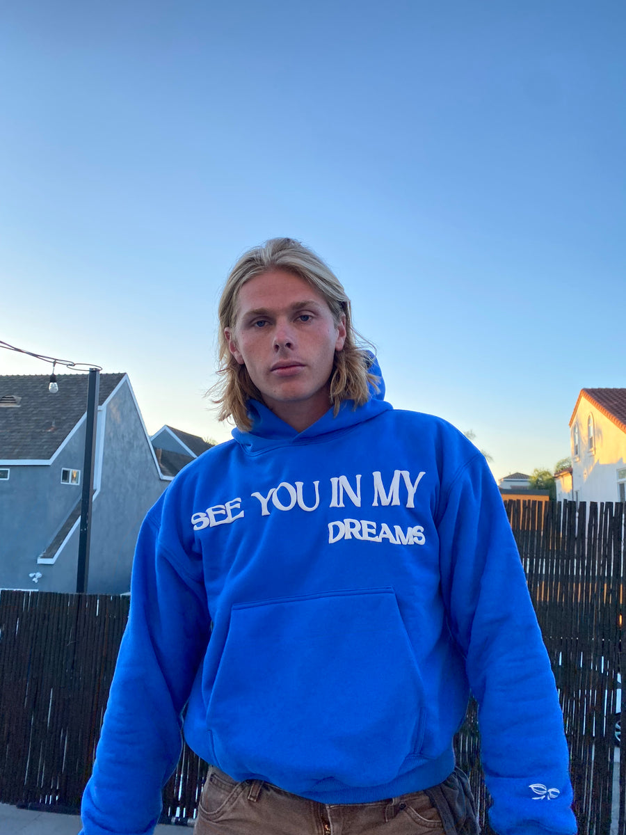 BLUE SEE YOU IN MY DREAMS HOODIE sleepy eye crew